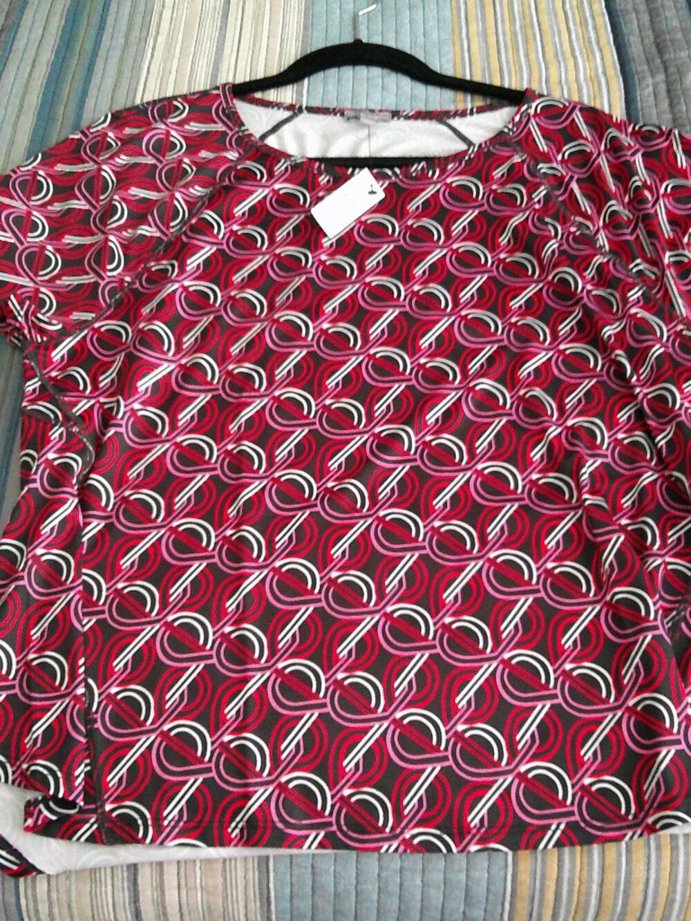 T By Talbots Blaack, Pink and red design wicking shirt NEW Size  XL